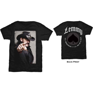 Lemmy - Pointing Photo Uni Bl    i gruppen MERCH / T-Shirt / Rockoff_Nya April24 hos Bengans Skivbutik AB (5532712r)