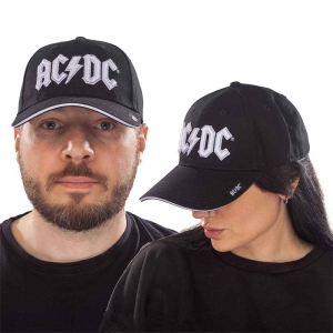 Ac/Dc - White Logo Puff Embroidered S/Wich Peak  i gruppen MERCHANDISE / Merch / Hårdrock hos Bengans Skivbutik AB (5532856)