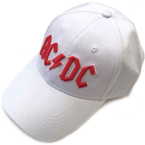 Ac/Dc - Red Logo Wht Baseball C i gruppen MERCH / Minsishops-merch / Ac/Dc hos Bengans Skivbutik AB (5532861)