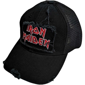 Iron Maiden - Scuffed Logo Bl Mesh-Back C i gruppen MERCHANDISE / Keps / Hårdrock hos Bengans Skivbutik AB (5532948)