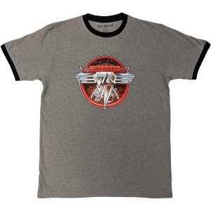 Van Halen - Circle Logo Ringer Uni Grey    i gruppen MERCH / T-Shirt / Rockoff_Nya April24 hos Bengans Skivbutik AB (5533596r)