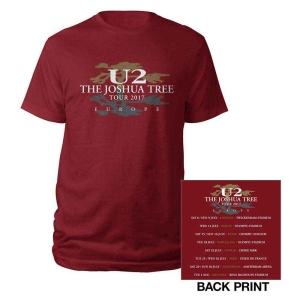 U2 - Joshua Tree 2017 Uni Red    i gruppen MERCH / T-Shirt / Rockoff_Nya April24 hos Bengans Skivbutik AB (5533790r)
