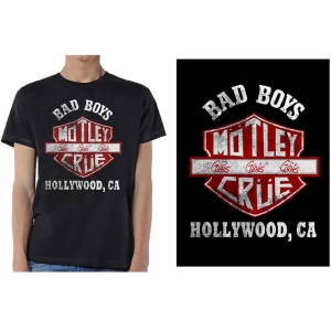 Motley Crue - Bad Boys Shield Uni Bl    i gruppen MERCH / T-Shirt / Rockoff_Nya April24 hos Bengans Skivbutik AB (5534687r)