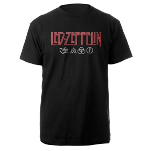 Led Zeppelin - Logo & Symbols Uni Bl    i gruppen MERCH / T-Shirt / Rockoff_Nya April24 hos Bengans Skivbutik AB (5535314r)
