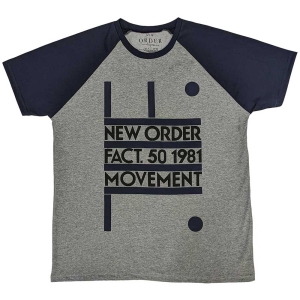 New Order - Movement Grey/Navy Raglan T-Shirt i gruppen MERCHANDISE / T-shirt / Pop-Rock hos Bengans Skivbutik AB (5535337r)