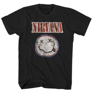 Nirvana - Distressed Logo Uni Bl    i gruppen MERCH / T-Shirt / Rockoff_Nya April24 hos Bengans Skivbutik AB (5535345r)