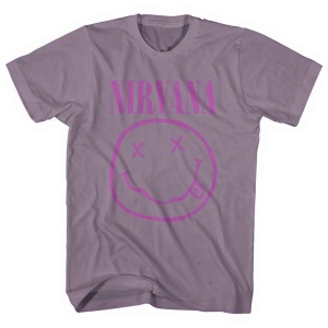 Nirvana - Purple Smiley Uni Pink    i gruppen MERCH / T-Shirt / Rockoff_Nya April24 hos Bengans Skivbutik AB (5535349r)