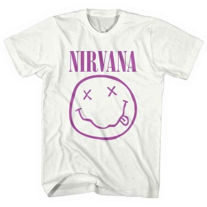 Nirvana - Purple Smiley Uni Wht    i gruppen MERCH / T-Shirt / Rockoff_Nya April24 hos Bengans Skivbutik AB (5535351r)