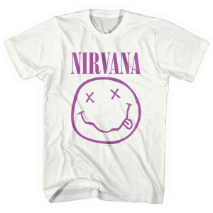 Nirvana - Purple Smiley Uni Wht    i gruppen MERCHANDISE / T-shirt / Hårdrock hos Bengans Skivbutik AB (5535351r)