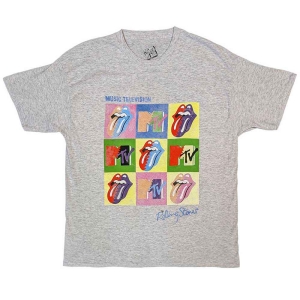 Mtv - Rolling Stones Warhol Squares Uni Grey   i gruppen MERCH / T-Shirt / Rockoff_Nya April24 hos Bengans Skivbutik AB (5535623r)