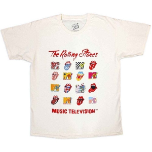 Mtv - Rolling Stones Logo Mashup Uni Natrl    i gruppen MERCH / T-Shirt / Rockoff_Nya April24 hos Bengans Skivbutik AB (5535624r)