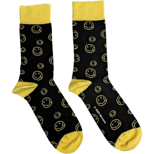 Nirvana - Outline Simleys Uni Bl Socks (Eu 40-45) i gruppen MERCHANDISE /  /  hos Bengans Skivbutik AB (5536154)