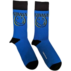 Nirvana - Inverse Smiley Uni Blue Socks (Eu 40-45) i gruppen MERCHANDISE / / hos Bengans Skivbutik AB (5536155)