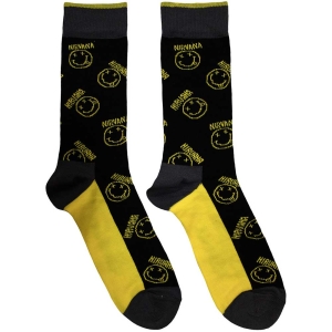 Nirvana - Yellow Smiley Uni Bl Socks (Eu 39-45) i gruppen MERCHANDISE /  /  hos Bengans Skivbutik AB (5536159)