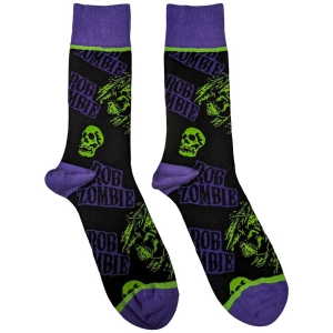 Rob Zombie - Skull Green/Purple Bl Socks (Eu 40-45) i gruppen MERCHANDISE /  /  hos Bengans Skivbutik AB (5536183)