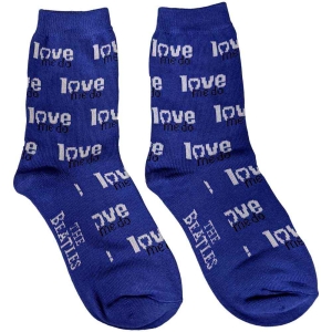 The Beatles - Love Me Do Uni Blue Socks:7 - Xl i gruppen MERCHANDISE / Merch / Pop-Rock hos Bengans Skivbutik AB (5536212)