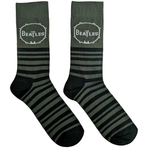 The Beatles - Drum & Stripes Uni Green Socks (Eu 39-45 i gruppen MERCHANDISE / Merch / Pop-Rock hos Bengans Skivbutik AB (5536245)