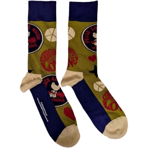 Woodstock - Peace-Love-Mu.. Green Socks (Eu 40-45) i gruppen MERCHANDISE /  /  hos Bengans Skivbutik AB (5536260)