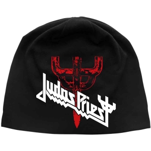 Judas Priest - Logo & Fork Jd Print Beanie H i gruppen MERCHANDISE / Merch / Hårdrock hos Bengans Skivbutik AB (5536464)