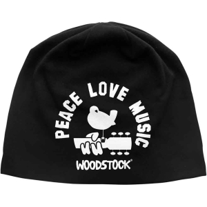 Woodstock - Peace Love Music Jd Print Beanie H i gruppen MERCHANDISE hos Bengans Skivbutik AB (5536565)