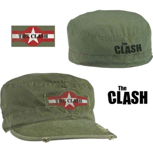 The Clash - Star Logo Military Green Military Cap (Size: Large) i gruppen MERCHANDISE / Keps / Punk hos Bengans Skivbutik AB (5536614)