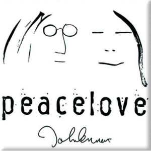 John Lennon - Peacelove Black On White Magnet i gruppen MERCHANDISE / Merch / Pop-Rock hos Bengans Skivbutik AB (5536654)