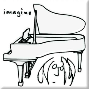 John Lennon - Imagine Black On White Magnet i gruppen MERCHANDISE / Merch / Pop-Rock hos Bengans Skivbutik AB (5536655)