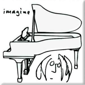 John Lennon - Imagine Black On White Magnet i gruppen MERCHANDISE / Magnet / Pop-Rock hos Bengans Skivbutik AB (5536655)