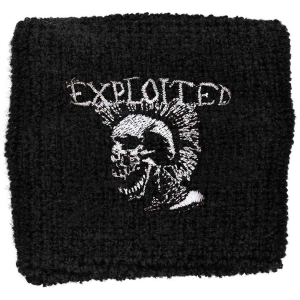 The Exploited - Mohican Skull Embroidered Wristba i gruppen MERCHANDISE / Merch / Punk hos Bengans Skivbutik AB (5536850)