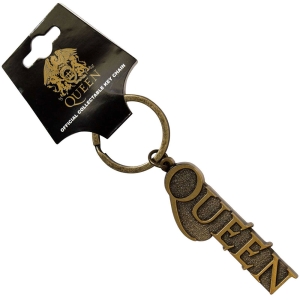 Queen - Gold Logo Keychain i gruppen MERCHANDISE / Nyckelring / Pop-Rock hos Bengans Skivbutik AB (5537086)