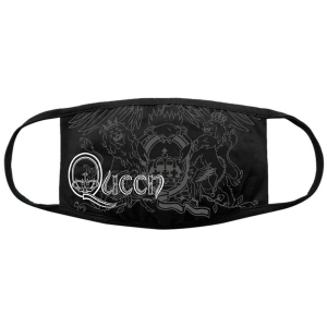 Queen - Retro Logo & Crest Bl Face Mask i gruppen MERCHANDISE / Merch / Pop-Rock hos Bengans Skivbutik AB (5537245)