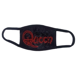 Queen - Red Retro Logo Bl Face Mask i gruppen MERCHANDISE / Merch / Pop-Rock hos Bengans Skivbutik AB (5537246)