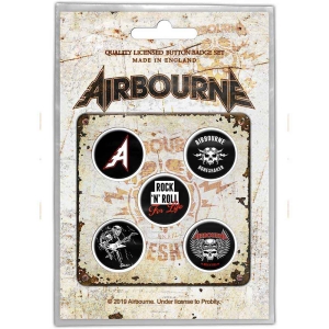 Airbourne - Boneshaker Button Badge Pack i gruppen MERCHANDISE hos Bengans Skivbutik AB (5537454)