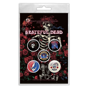 Grateful Dead - Skeleton & Rose Button Badge Pack i gruppen MERCHANDISE / Merch / Pop-Rock hos Bengans Skivbutik AB (5537464)