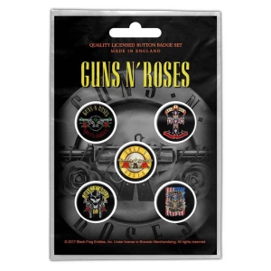 Guns N Roses - Bullet Logo Button Badge Pack i gruppen MERCHANDISE / Merch / Hårdrock hos Bengans Skivbutik AB (5537465)