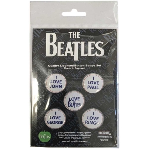 The Beatles - I Love The Beatles Button Badge Pack i gruppen MERCHANDISE / Pin-Button Badge / Pop-Rock hos Bengans Skivbutik AB (5537484)