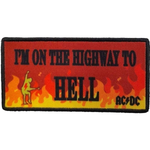 Ac/Dc - Highway To Hell Flames Printed Patch i gruppen MERCH / Minsishops-merch / Ac/Dc hos Bengans Skivbutik AB (5537664)