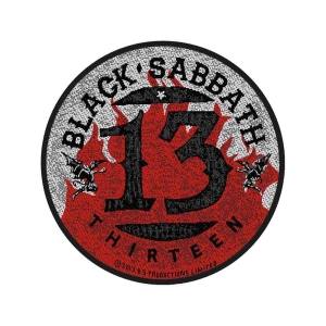 Black Sabbath - 13/Flames Circular Retail Packaged Patch i gruppen MERCHANDISE / Merch / Hårdrock hos Bengans Skivbutik AB (5537759)