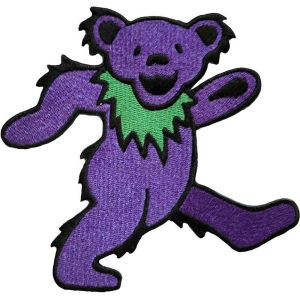 Grateful Dead - Purple Dancing Bear Woven Patch i gruppen MERCHANDISE / Tygmärke / Pop-Rock hos Bengans Skivbutik AB (5537921)