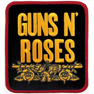 Guns N Roses - Stacked Bl Woven Patch i gruppen MERCHANDISE / Merch / Hårdrock hos Bengans Skivbutik AB (5537941)
