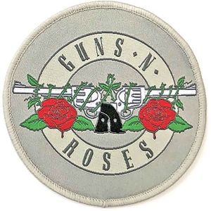 Guns N Roses - Silver Circle Logo Woven Patch i gruppen MERCHANDISE / Tygmärke / Hårdrock hos Bengans Skivbutik AB (5537949)