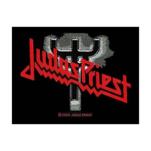Judas Priest - Logo/Fork Standard Patch i gruppen MERCHANDISE / Merch / Hårdrock hos Bengans Skivbutik AB (5538028)