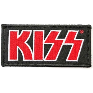 Kiss - Red Logo Woven Patch i gruppen MERCHANDISE / Tygmärke / Hårdrock hos Bengans Skivbutik AB (5538042)