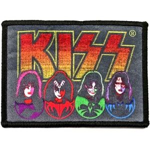Kiss - Faces & Icons Printed Patch i gruppen MERCHANDISE / Tygmärke / Hårdrock hos Bengans Skivbutik AB (5538043)