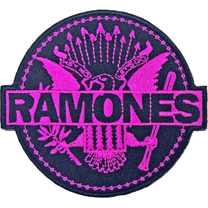 Ramones - Pink Seal Woven Patch i gruppen MERCHANDISE / Tygmärke / Punk hos Bengans Skivbutik AB (5538335)