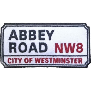 Rock Off - Abbey Road Nw London Sign Woven Patch i gruppen MERCHANDISE hos Bengans Skivbutik AB (5538349)