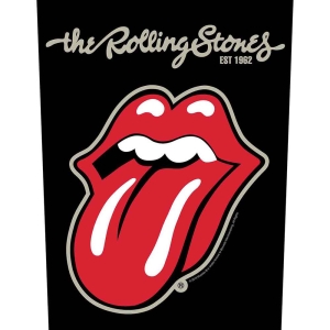 Rolling Stones - Plastered Tongue Back Patch i gruppen MERCHANDISE / Tygmärke / Pop-Rock hos Bengans Skivbutik AB (5538366)