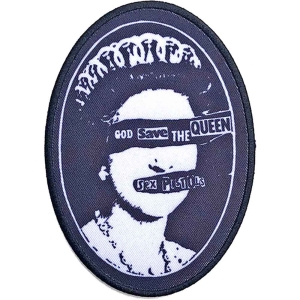 Sex Pistols - God Save The Queen Woven Patch i gruppen MERCHANDISE / Tygmärke / Punk hos Bengans Skivbutik AB (5538404)