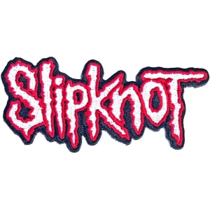 Slipknot - Cut-Out Logo Red Border Woven Patch i gruppen MERCHANDISE / Tygmärke / Hårdrock hos Bengans Skivbutik AB (5538442)