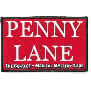 The Beatles - Penny Lane Red Woven Patch i gruppen MERCHANDISE / Merch / Pop-Rock hos Bengans Skivbutik AB (5538493)